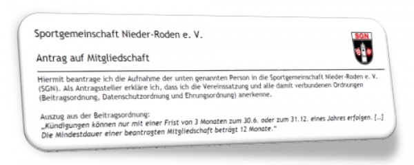 Satzungsunterlagen aktualisiert - Neues Mitgliedsantragsformular