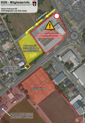 Neuer Parkraum für SGN-Mitglieder und -Gäste - Skizze zur Mitgliederinfo