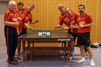 Foto links: Horst Fisch, Heri Höhnlein, Herbert Weiland; Foto rechts: Ali Jahbe, Stefan Hannemann, Bernd Weiland; Es fehlt: Channoch Izkovitz