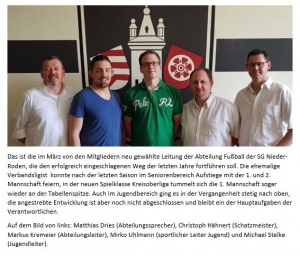 Fußballabteilungsleitung neu gewählt